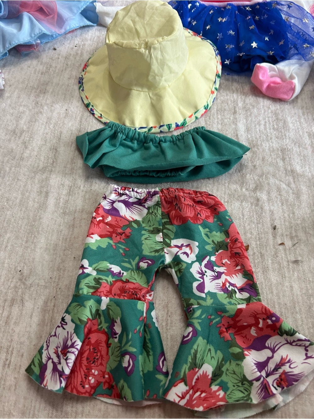 Girls Doll Clothes Bundle - Floral, Striped & Star Tulle Dresses - Picture 3 of 7